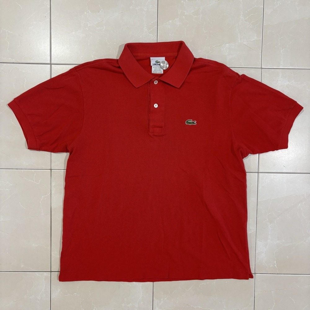 Lacoste Polo Shirt Men's Size 5 Large Red Y2K Preppy Short Sleeve Gator France